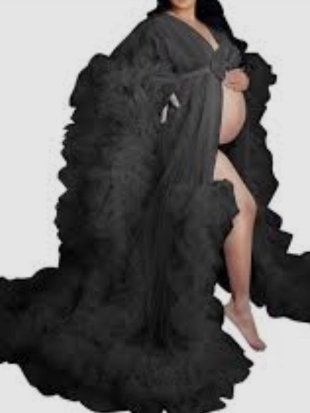 Ruffled Tulle Maternity Dress/Gown Very Full!